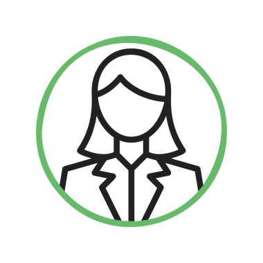 Kadın Profil simgesi vektör resmi. Mobil uygulama web uygulaması ve yazdırma ortamı için uygundur.