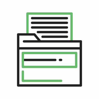 Dizin simgesi vektör resmindeki dosya. Mobil uygulama web uygulaması ve yazdırma ortamı için uygundur.