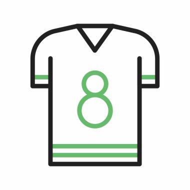 Futbol tişörtü ikon vektör görüntüsü. Mobil uygulama web uygulaması ve yazdırma ortamı için uygundur.
