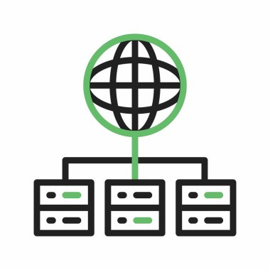 Global Sunucular simge vektör görüntüsü. Mobil uygulama web uygulaması ve yazdırma ortamı için uygundur.