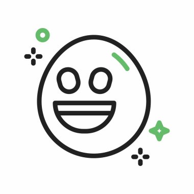 Büyük Gözlü Sırıtan Yüz, ikon vektör görüntüsü. Mobil uygulama web uygulaması ve yazdırma ortamı için uygundur.