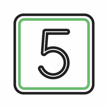 Keycap Digit Beş simge vektör görüntüsü. Mobil uygulama web uygulaması ve yazdırma ortamı için uygundur.