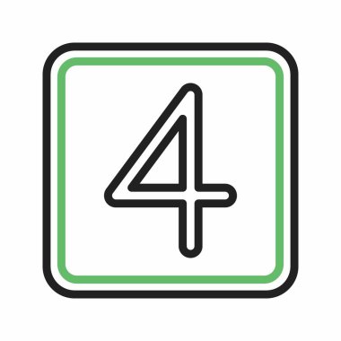 Keycap Digit Dört simge vektör görüntüsü. Mobil uygulama web uygulaması ve yazdırma ortamı için uygundur.