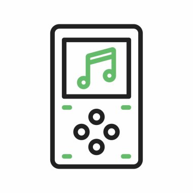 Mp3 Oyuncu simgesi vektör resmi. Mobil uygulama web uygulaması ve yazdırma ortamı için uygundur.
