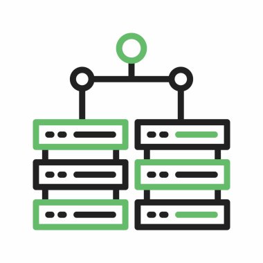 Çoklu Sunucu simgesi vektör görüntüsü. Mobil uygulama web uygulaması ve yazdırma ortamı için uygundur.