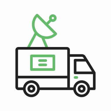 News Van simgesi vektör görüntüsü. Mobil uygulama web uygulaması ve yazdırma ortamı için uygundur.