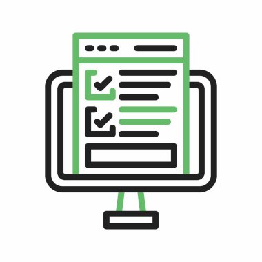 Çevrimiçi Sınav simgesi vektör resmi. Mobil uygulama web uygulaması ve yazdırma ortamı için uygundur.