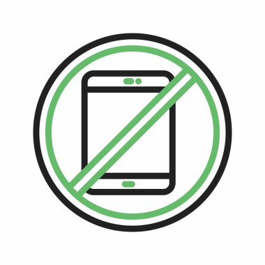 Telefon İzin Verilmeyen simge vektör görüntüsü. Mobil uygulama web uygulaması ve yazdırma ortamı için uygundur.