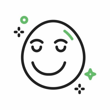 Rahatlamış yüz ikonu vektör görüntüsü. Mobil uygulama web uygulaması ve yazdırma ortamı için uygundur.