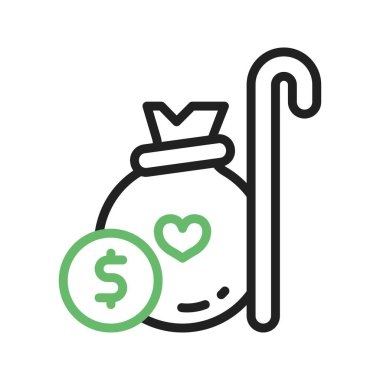 Emeklilik ikonu vektör resmi. Mobil uygulama web uygulaması ve yazdırma ortamı için uygundur.