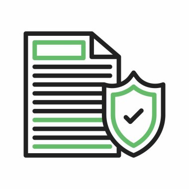 Belge simgesi vektör resmini güvene al. Mobil uygulama web uygulaması ve yazdırma ortamı için uygundur.