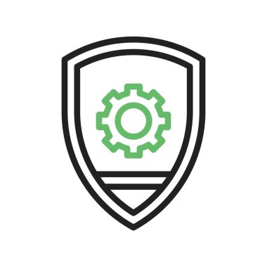 Güvenlik Ayarları simgesi vektör resmi. Mobil uygulama web uygulaması ve yazdırma ortamı için uygundur.