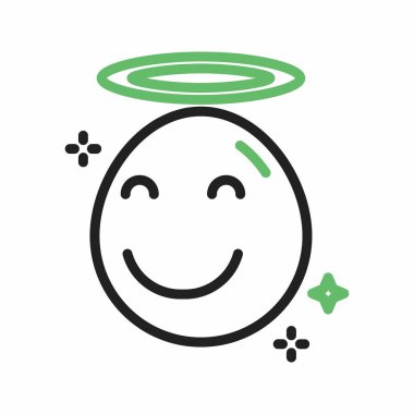 Gülen Yüz, Halo ikon vektör görüntüsü. Mobil uygulama web uygulaması ve yazdırma ortamı için uygundur.