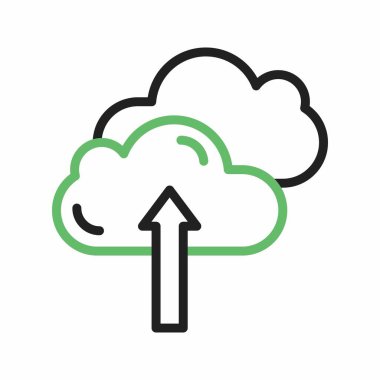 Bulut simgesi vektör resmine yükle. Mobil uygulama web uygulaması ve yazdırma ortamı için uygundur.