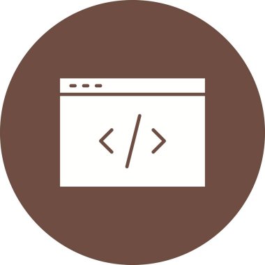 Kod simgesi vektör görüntüsü. Mobil uygulama web uygulaması ve yazdırma ortamı için uygundur.