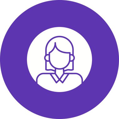 Kadın Profil simgesi vektör resmi. Mobil uygulama web uygulaması ve yazdırma ortamı için uygundur.