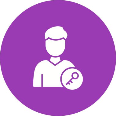 Anahtar Kişi simgesi vektör görüntüsü. Mobil uygulama web uygulaması ve yazdırma ortamı için uygundur.