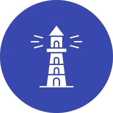 Deniz feneri ikonu vektör görüntüsü. Mobil uygulama web uygulaması ve yazdırma ortamı için uygundur.