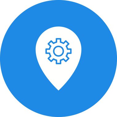 Konum Ayarları simge vektör resmi. Mobil uygulama web uygulaması ve yazdırma ortamı için uygundur.