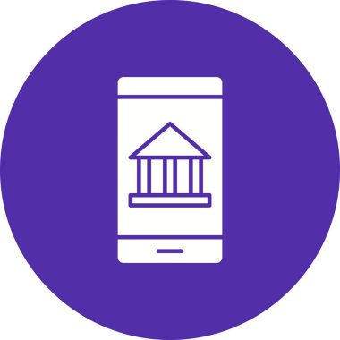 Mobil bankacılık simgesi vektör görüntüsü. Mobil uygulama web uygulaması ve yazdırma ortamı için uygundur.