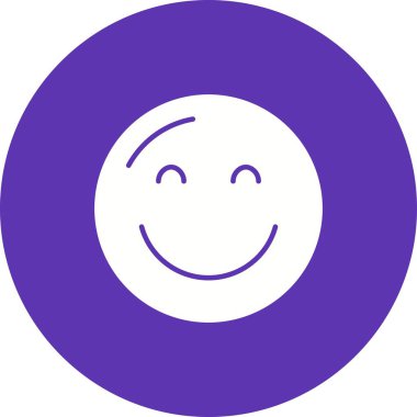 Rahatlamış yüz ikonu vektör görüntüsü. Mobil uygulama web uygulaması ve yazdırma ortamı için uygundur.