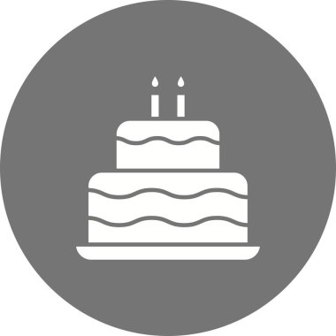 İki katmanlı kek ikonu vektör görüntüsü. Mobil uygulama web uygulaması ve yazdırma ortamı için uygundur.