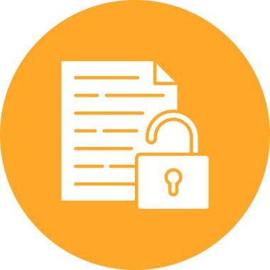 Belge simgesi vektör görüntüsünün kilidini aç. Mobil uygulama web uygulaması ve yazdırma ortamı için uygundur.