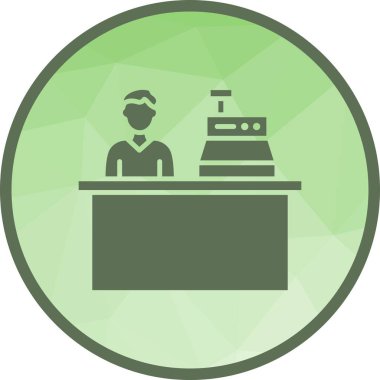 Kasiyer simgesi vektör görüntüsü. Mobil uygulama web uygulaması ve yazdırma ortamı için uygundur.