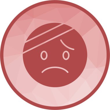 Kafa-bandajı ikon vektör görüntüsü olan yüz. Mobil uygulama web uygulaması ve yazdırma ortamı için uygundur.