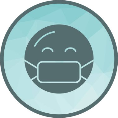 Tıbbi Maske simgesi vektör görüntüsü olan yüz. Mobil uygulama web uygulaması ve yazdırma ortamı için uygundur.