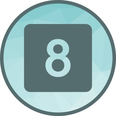 Keycap Digit Sekiz simge vektör görüntüsü. Mobil uygulama web uygulaması ve yazdırma ortamı için uygundur.