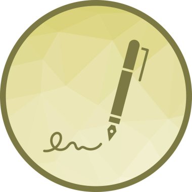 İmza simgesi vektör görüntüsü. Mobil uygulama web uygulaması ve yazdırma ortamı için uygundur.