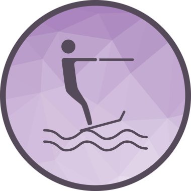 Su kayağı ikonu vektör görüntüsü. Mobil uygulama web uygulaması ve yazdırma ortamı için uygundur.