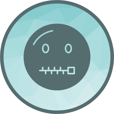 Fermuar ağızlı yüz ikon vektör görüntüsü. Mobil uygulama web uygulaması ve yazdırma ortamı için uygundur.