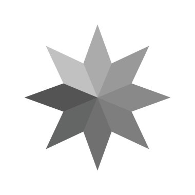 Sekiz Noktalı Yıldız simgesi vektör görüntüsü. Mobil uygulama web uygulaması ve yazdırma ortamı için uygundur.