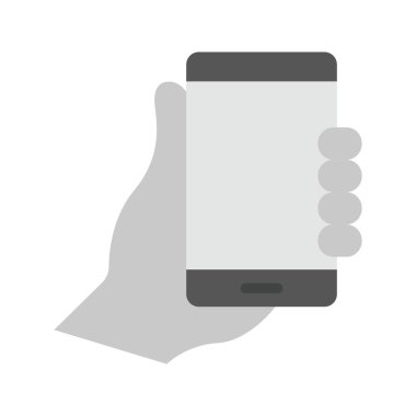 Akıllı Telefon simgesi vektör görüntüsü tutuluyor. Mobil uygulama web uygulaması ve yazdırma ortamı için uygundur.