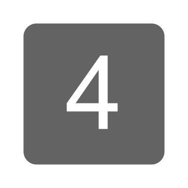 Keycap Digit Dört simge vektör görüntüsü. Mobil uygulama web uygulaması ve yazdırma ortamı için uygundur.