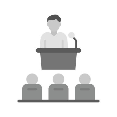 Konferans simgesi vektör görüntüsü. Mobil uygulama web uygulaması ve yazdırma ortamı için uygundur.