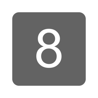 Keycap Digit Sekiz simge vektör görüntüsü. Mobil uygulama web uygulaması ve yazdırma ortamı için uygundur.
