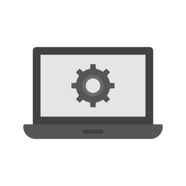 Laptop Ayarları simge vektör resmi. Mobil uygulama web uygulaması ve yazdırma ortamı için uygundur.