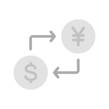 Dolar 'dan Yen ikon vektör resmine. Mobil uygulama web uygulaması ve yazdırma ortamı için uygundur.