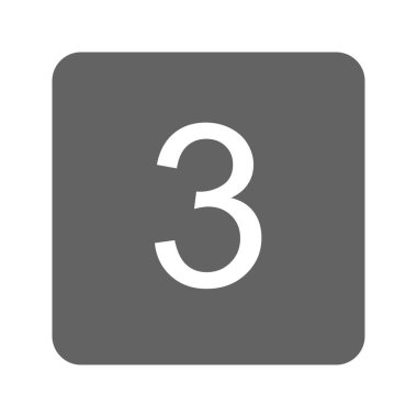 Keycap Digit Üç simge vektör görüntüsü. Mobil uygulama web uygulaması ve yazdırma ortamı için uygundur.