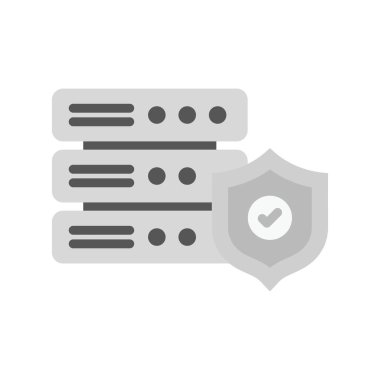 Sunucu simgesi vektör resmini güvene al. Mobil uygulama web uygulaması ve yazdırma ortamı için uygundur.