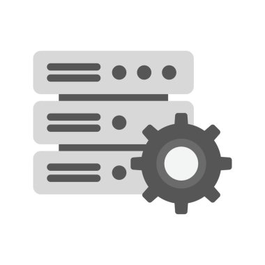 Veritabanı Ayarları simge vektör resmi. Mobil uygulama web uygulaması ve yazdırma ortamı için uygundur.