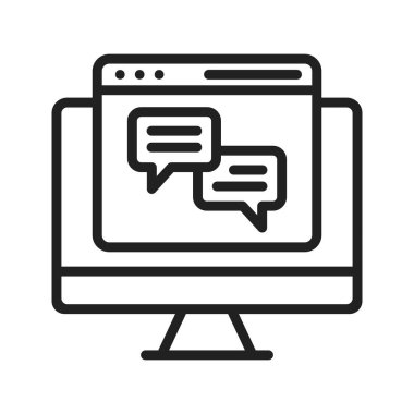 Web Sohbeti ikon vektör görüntüsü. Mobil uygulama web uygulaması ve yazdırma ortamı için uygundur.