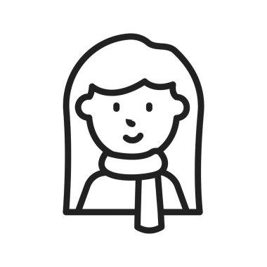 Kadın ikon vektör görüntüsü. Mobil uygulama web uygulaması ve yazdırma ortamı için uygundur.