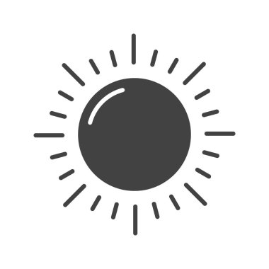 Güneş ikonu vektör görüntüsü. Mobil uygulama web uygulaması ve yazdırma ortamı için uygundur.