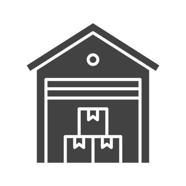 Depo ikonu vektör görüntüsü. Mobil uygulama web uygulaması ve yazdırma ortamı için uygundur.