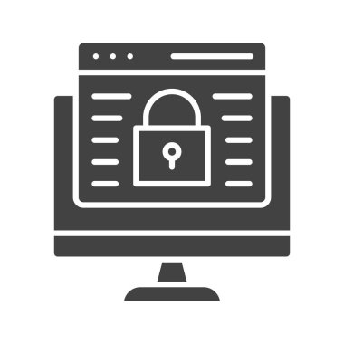 Web Şifreleme simgesi vektör resmi. Mobil uygulama web uygulaması ve yazdırma ortamı için uygundur.