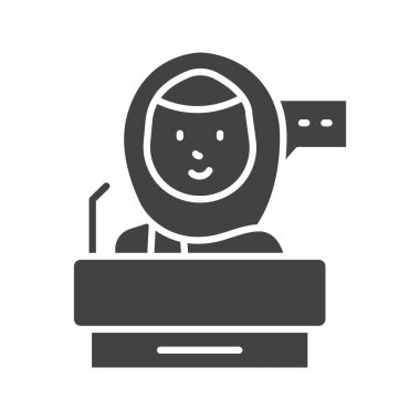 Kadınların konuşma ikonu vektör görüntüsü. Mobil uygulama web uygulaması ve yazdırma ortamı için uygundur.